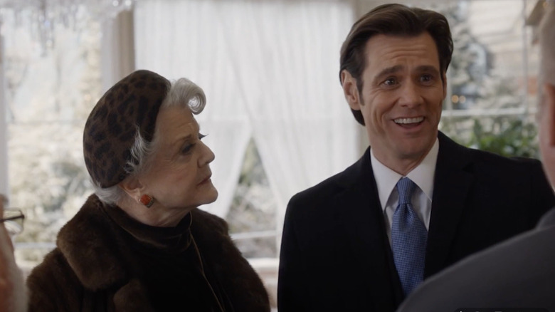 Angela Lansbury with Jim Carrey in a scene from Mr. Popper's Penguins