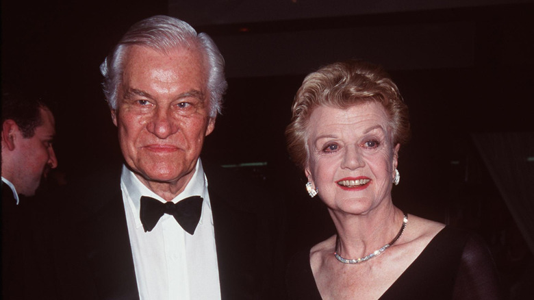 Angela Lansbury smiling with husband Peter Shaw