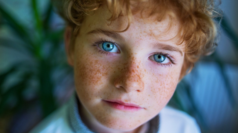 Red-haired child with freckles