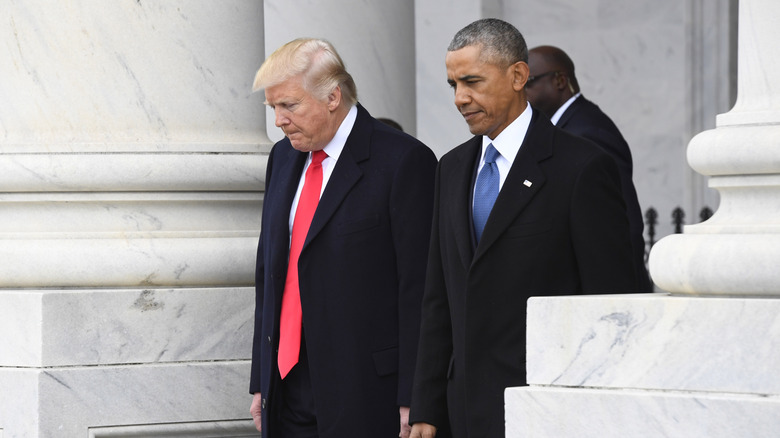 Donald Trump and Barack Obama at Trump's 2017 inauguration
