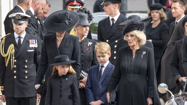 royal family at queen's funeral