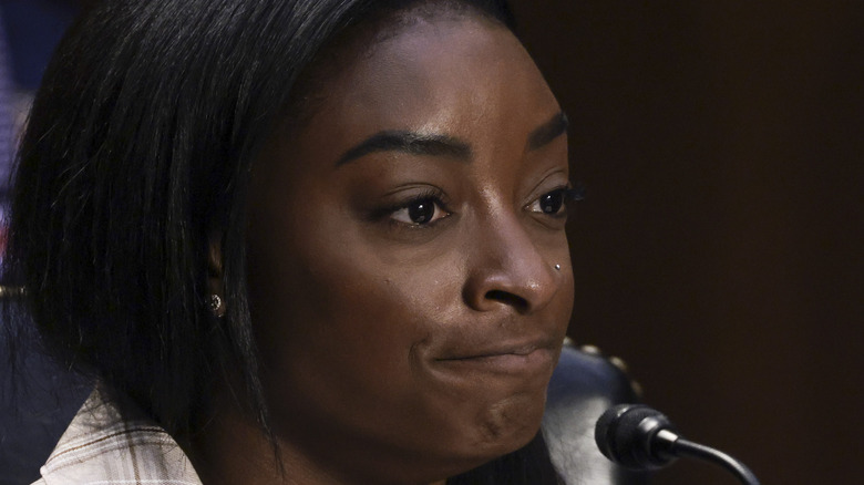 Simone Biles at hearing