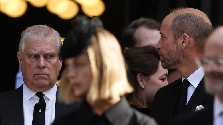 Prince Andrew eyeing Prince William in crowd