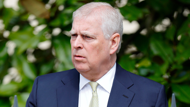 Prince Andrew looking distraught