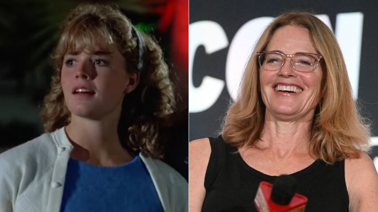 Split image of Elisabeth Shue in "The Karate Kid" and in 2025