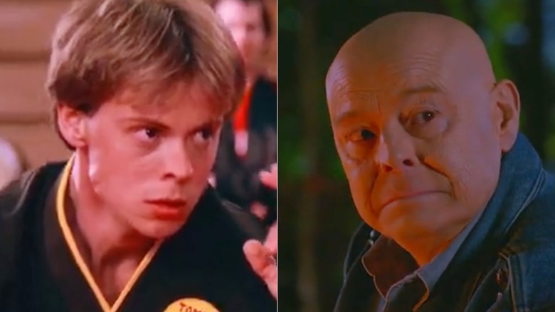 Split image of Rob Garrison in "The Karate Kid" and "Cobra Kai"