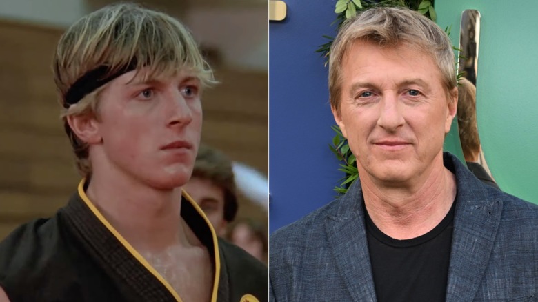 Split image of William Zabka in "The Karate Kid" and 2025