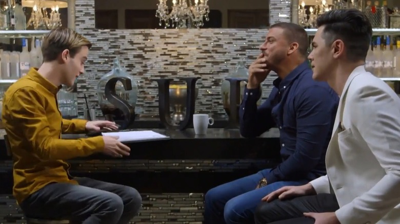 Tyler Henry, Jax Taylor, and Tom Sandoval sitting at the bar at SUR