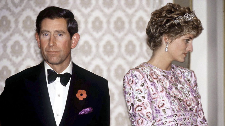 Princess Diana and Prince Charles face away from each other