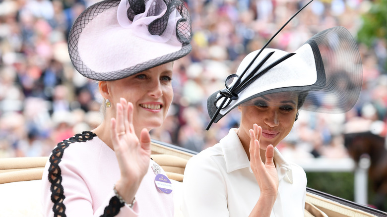 Sophie, Duchess of Edinburgh in a carriage with Meghan, Duchess of Sussex
