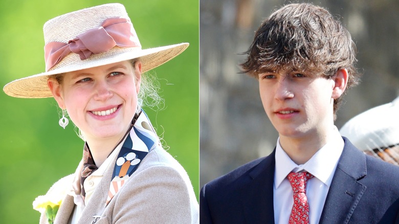Spilt screen of Lady Louise Mountbatten-Windsor and James, Earl or Wessex smiling