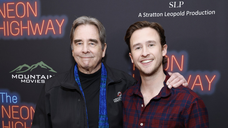 Beau Bridges smiling with son Ezekiel Bridges in 2024