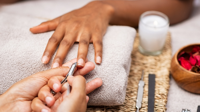 cuticle trim at salon