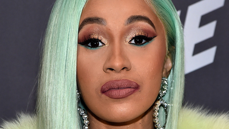 Cardi B green hair