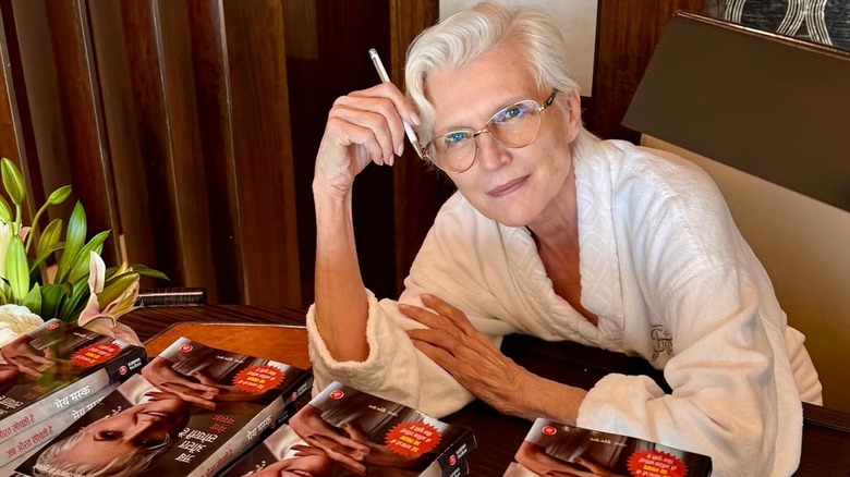 Maye Musk goes makeup free while signing copies of her book