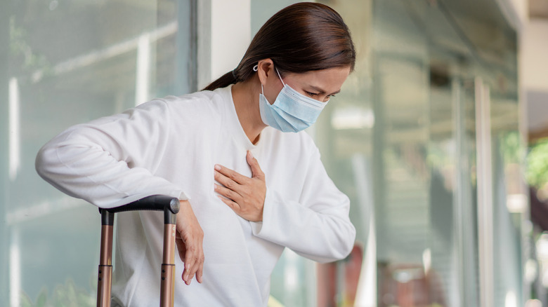 A woman with chest pain 