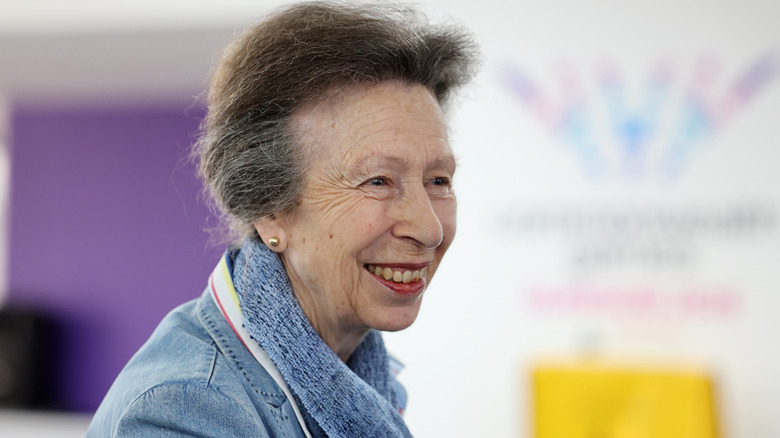 Princess Anne smiling in Glasgow