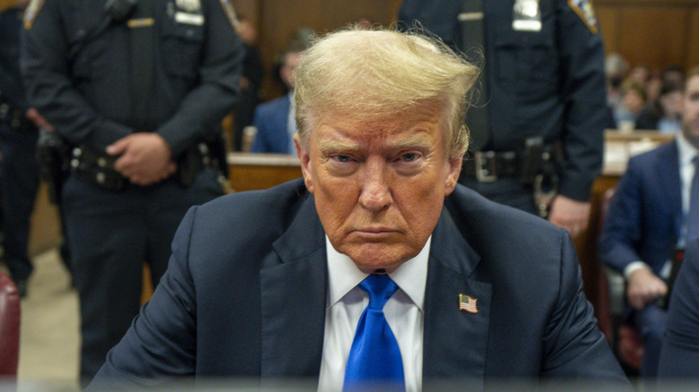 Donald Trump scowling