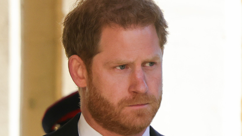 Prince Harry at Prince Philip's funeral