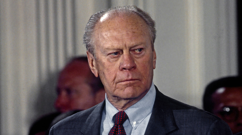 Gerald Ford looking serious