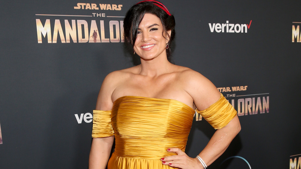 Gina Carano yellow dress