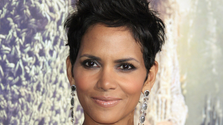 Halle Berry poses on the red carpet