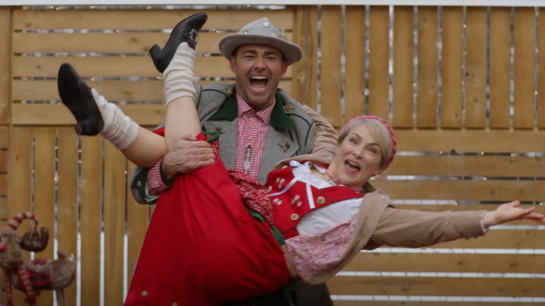 Jonathan Bennett as Dylan Keller holding a dancer in A Keller Christmas Vacation