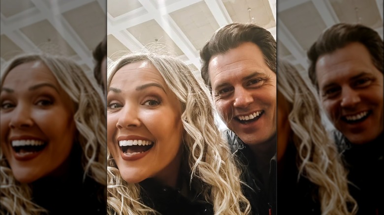 Emilie Ullerup and Kristoffer Polaha smiling