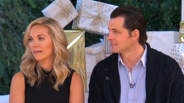 Emilie Ullerup and Kristoffer Polaha talking