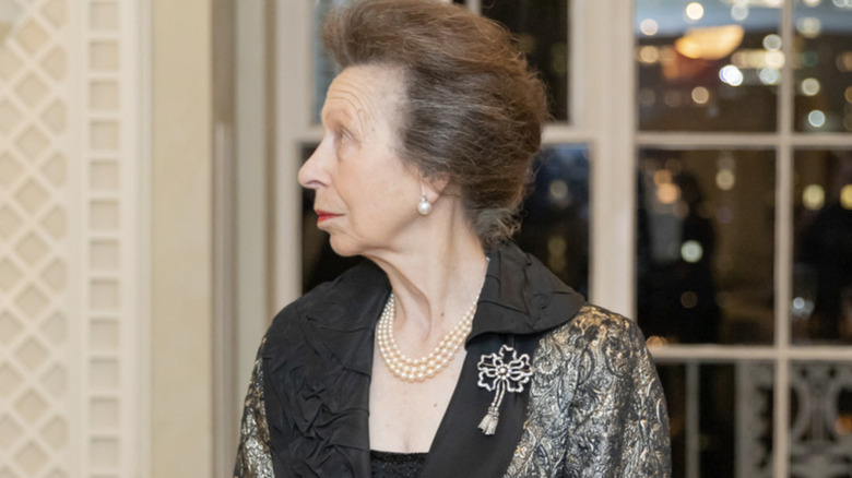 Princess Anne looking to her right