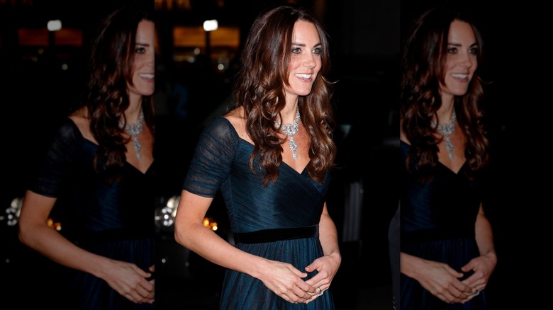 Princess Catherine smiling in ballgown