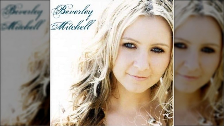 The cover for Beverley Mitchell's self-titled country album, featuring her name in blue text