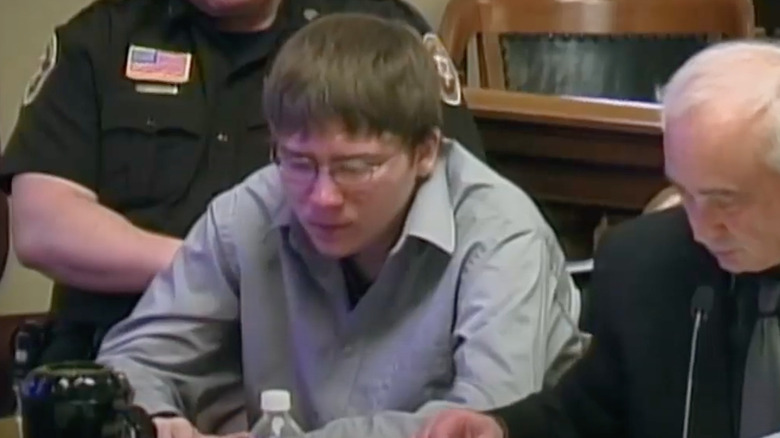 Brendan Dassey in a courtroom