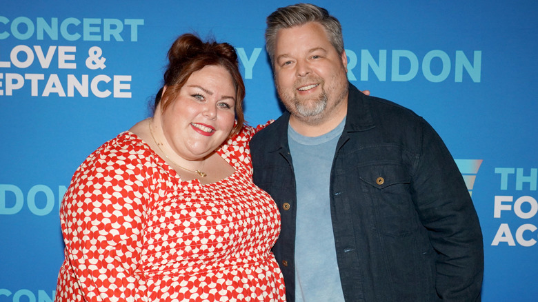 Chrissy Metz and Bradley Collins smiling together.