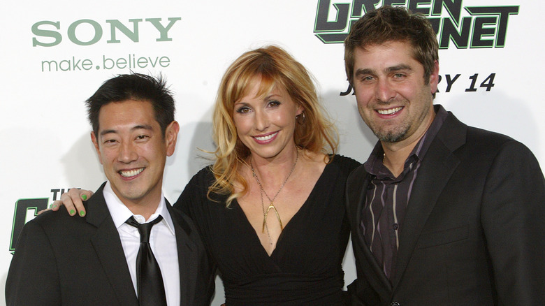 Grant Imahara, Kari Byron and Tory Belleci at the premiere of "Green Hornet" in 2010