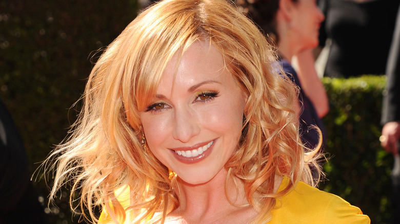 Closeup of Kari Byron smiling at the Emmys