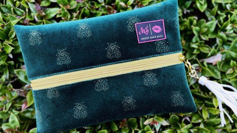 Deep emerald green Makeup Junkie Bags