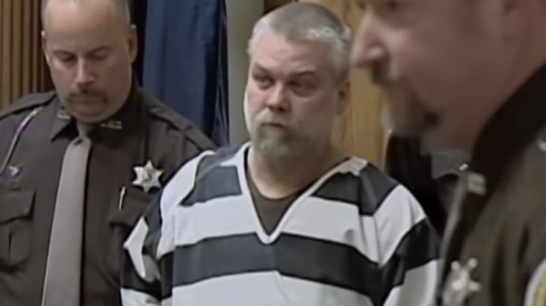 Steven Avery walking with police