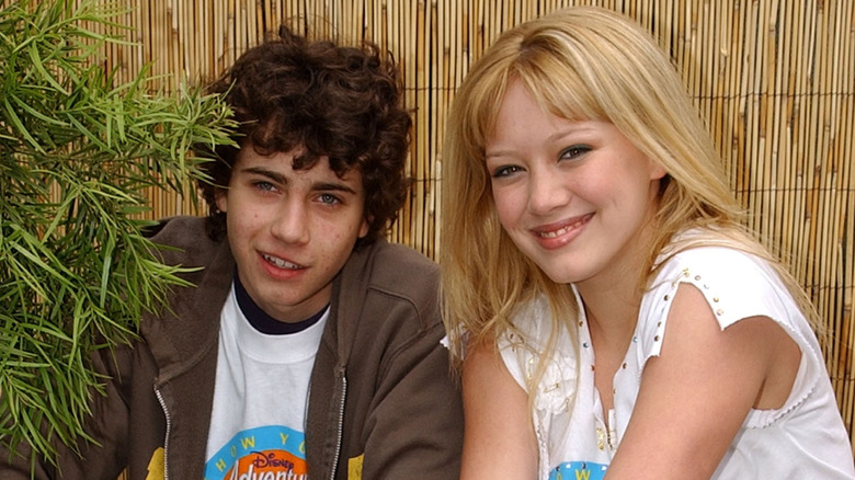 Adam Lamberg and Hilary Duff in 2002 volunteering at the Burbank Boys and Girls Club