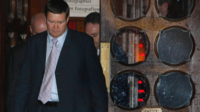 Trevor Rees-Jones walking out of High Court, London.