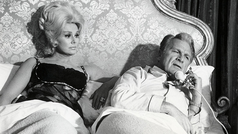Eva Gabor and Eddie Albert in bed together