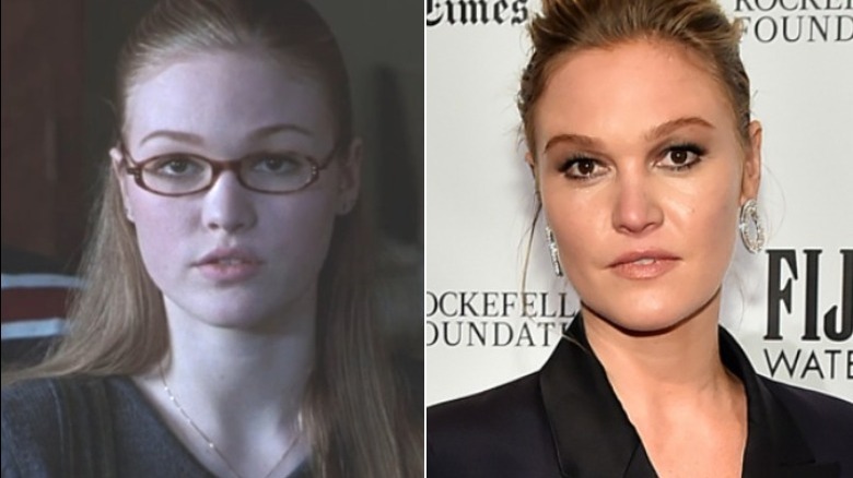 Julia Stiles then and now split images