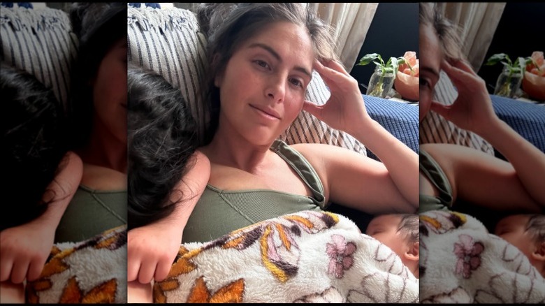 Brittainy Taylor posing with her kids in a selfie