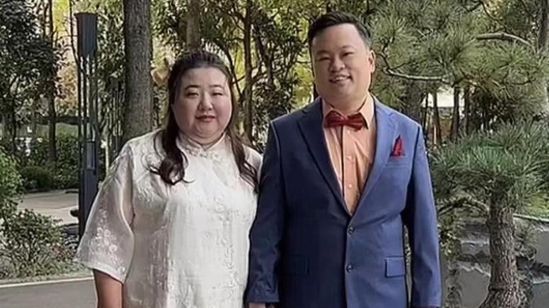 William Hung and his wife Hannah on their wedding day