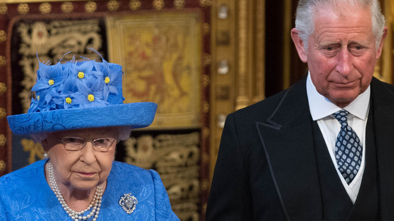 Prince Charles and Queen Elizabeth at event
