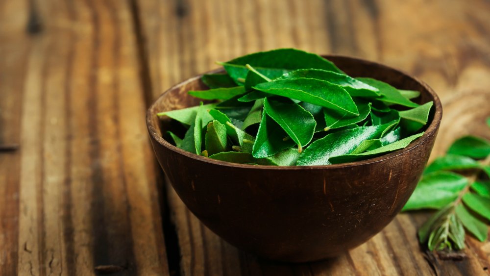 curry leaves in a bowl