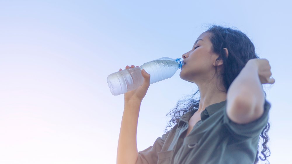 Woman drinking water