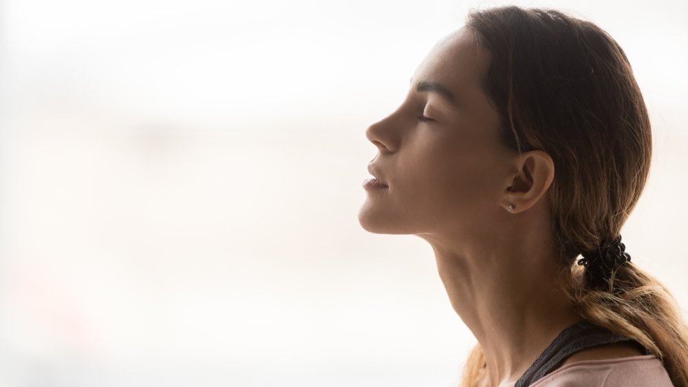 woman meditating