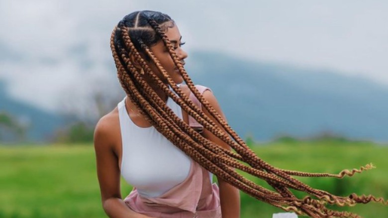 Woman with hair in braids