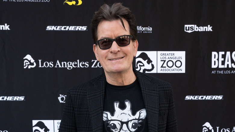 Charlie Sheen grinning